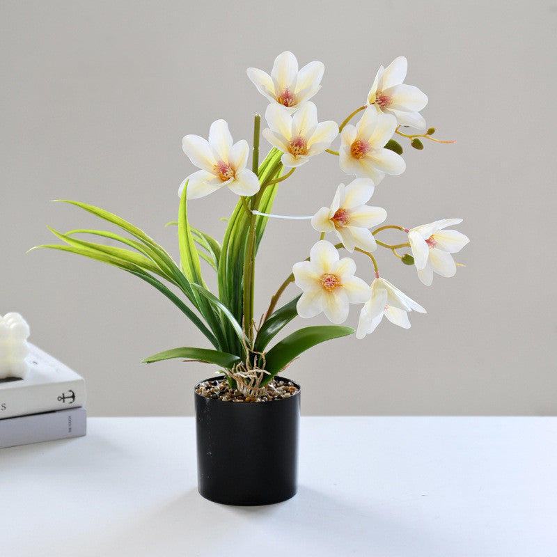 17 Inch Magnolia Bonsai Artificial Potted Plant Bulk Quantity Silk Leaves