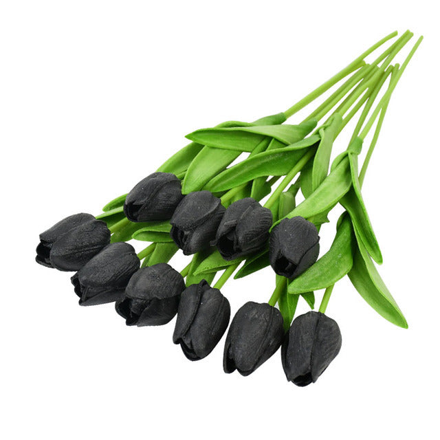 20 Packs 13.5 Inch Artificial Tulip Stems, Lifelike PU Silk Flowers for Spring Centerpieces, Easter Decor, Vase Arrangements