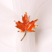 6 Pcs Faux Maple Leaf Napkin Rings Autumn Thanksgiving Decor Bulk Set