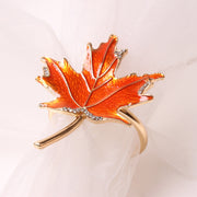 6 Pcs Faux Maple Leaf Napkin Rings Autumn Thanksgiving Decor Bulk Set