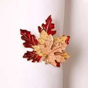 6 Pcs Faux Maple Leaf Napkin Rings Autumn Thanksgiving Decor Bulk Set