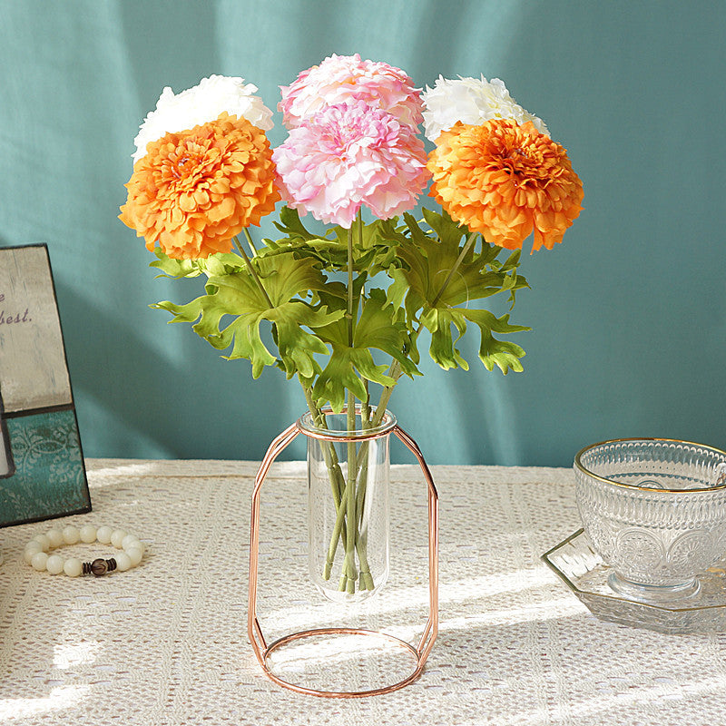 13 Inch Marigold Stems 10 Pcs Silk Artificial Flowers Autumn Decoration