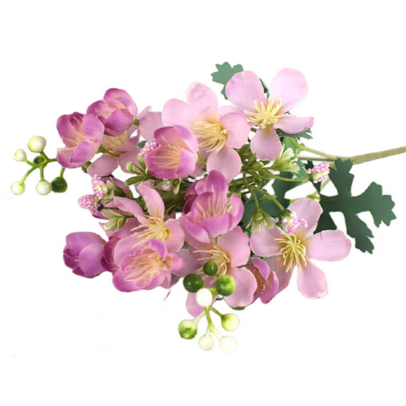 13 Inch Artificial Cherry Blossom Bush, Small Cherry Flowers, Bulk Quantity