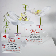 Artificial Floral Sympathy Gifts 12 Pcs Acrylic Heart Memorial Remembrance Bereavement Tokens for Loss of Loved One