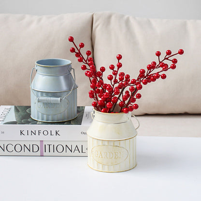 Bulk Set of 2 Metal Bucket Vase for Centerpiece Wholesale