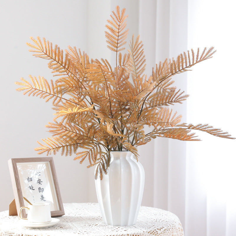 2 Pcs 35 Inch Extra Long Faux Mimosa Artificial Flower Stems Bulk