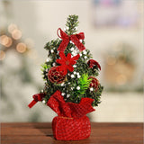 Mini Christmas Tree with Ornaments - 7.87" Plastic Tabletop Decor