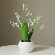 Mini Artificial Lily of the Valley Flowers in Vase, Soft Rubber, Bulk Wholesale, Small Decorative Bonsai