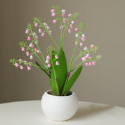 Mini Artificial Lily of the Valley Flowers in Vase, Soft Rubber, Bulk Wholesale, Small Decorative Bonsai