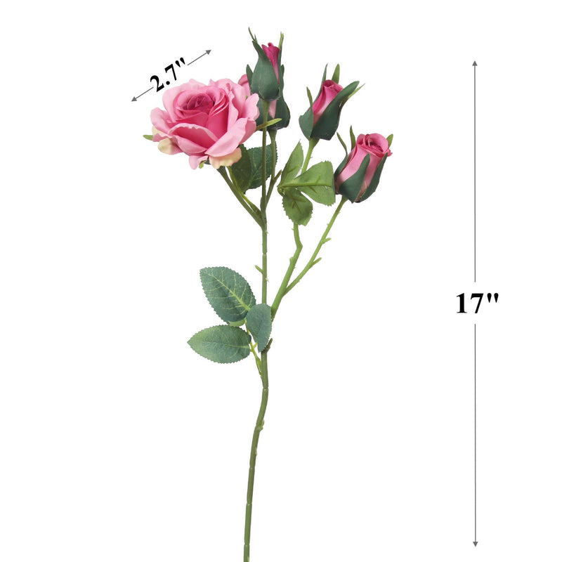 17 Inch Mini Rose Spray Stems 10 Pcs Artificial Silk Flowers Bulk Branches