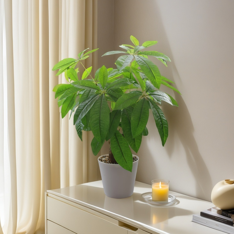 17 Inch Artificial Money Tree Plant 1 Pc Potted Lucky Feng Shui Greenery