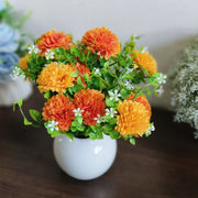 6 Inch Artificial Mum Flower with Vase - Bulk Floral Arrangement Set