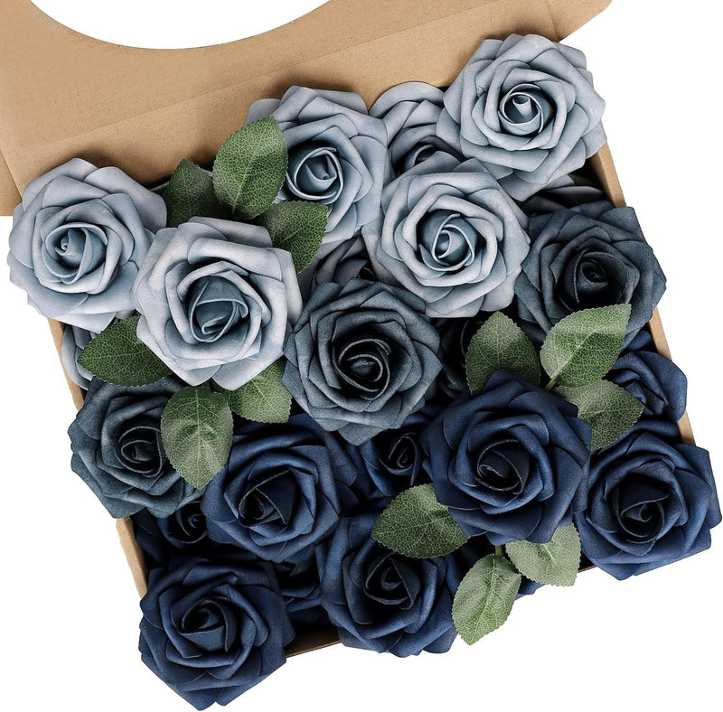 25 Pcs Foam Rose Stems Real Touch Artificial Flowers for Wedding DIY Bulk