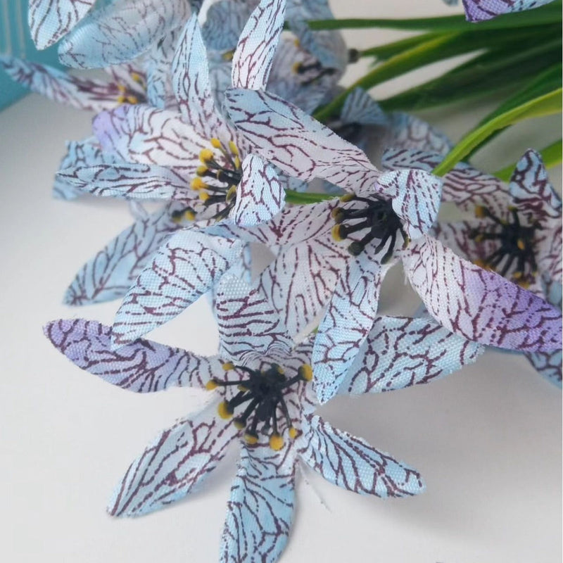 11 Inch Artificial Oncidium Bush Shrub, Small Silk Plants, 10 Pcs, Outdoor Decor