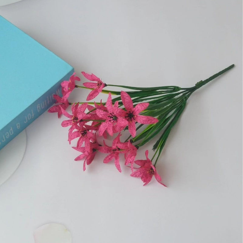 11 Inch Artificial Oncidium Bush Shrub, Small Silk Plants, 10 Pcs, Outdoor Decor