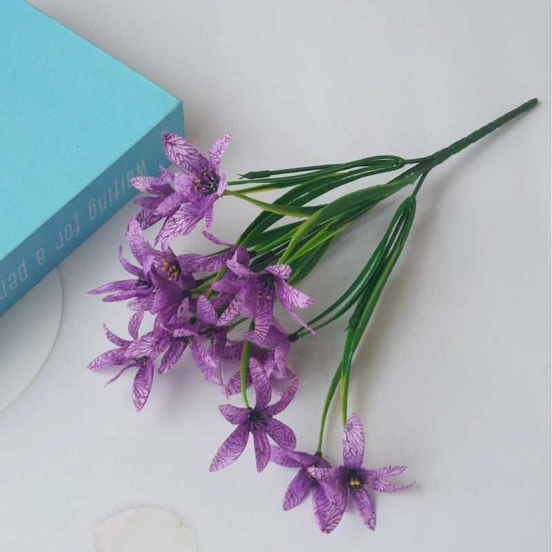 11 Inch Artificial Oncidium Bush Shrub, Small Silk Plants, 10 Pcs, Outdoor Decor