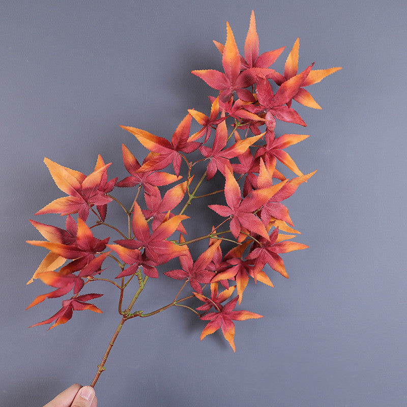 28 Inch Artificial Fall Maple Leaf Stems Branches 10 Pcs Autumn Decor