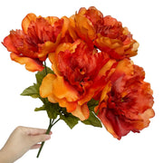 Artificial Peony Bush Bouquet 10 Pcs Fall Decor Faux Silk Flowers Autumn Home Decoration