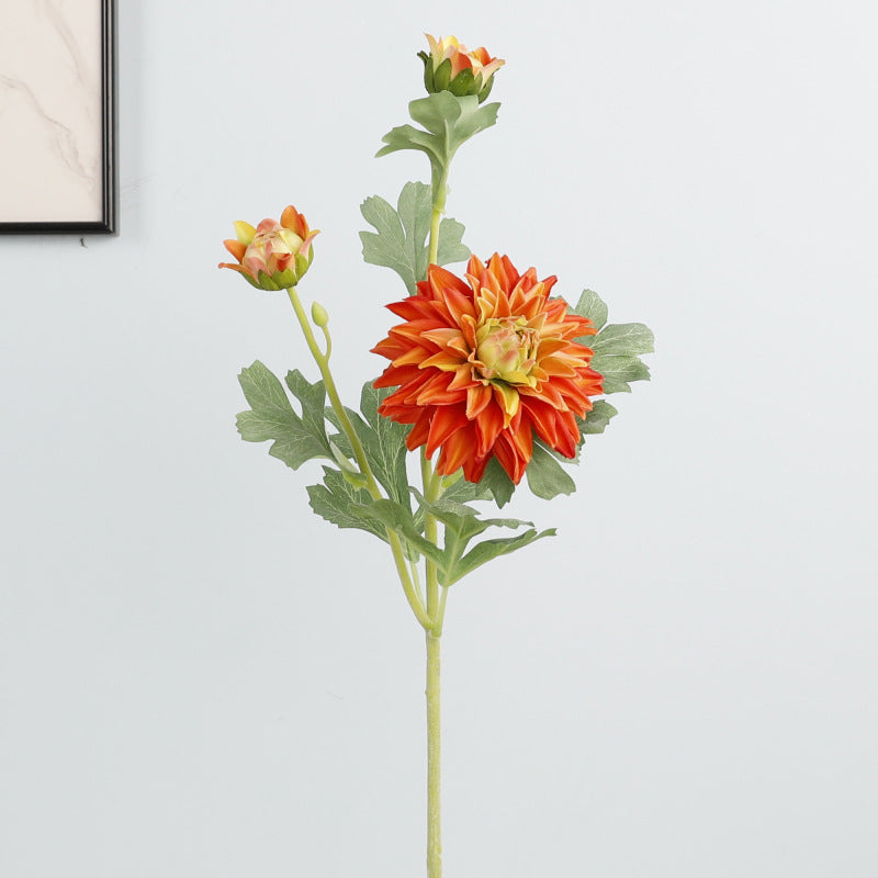24 Inch Real Touch Dahlia Artificial Silk Flower Stem for Wedding and Home Decor