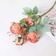 20 Inch Burnt Peony Spray Stems 6 Pcs Artificial Silk Fall Flowers Branches