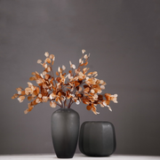35 Inch Lunaria Stems Branches 10 Pcs White Burnt Orange Artificial Leaves Plants