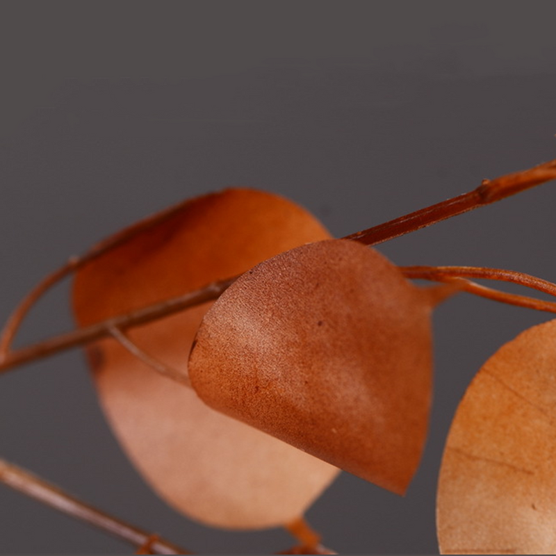 35 Inch Lunaria Stems Branches 10 Pcs White Burnt Orange Artificial Leaves Plants