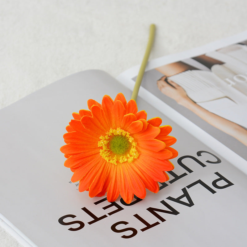 11.8 Inch Artificial Gerbera Daisy Stems, 6 Pcs Real Touch PU Flowers with Bendable Stems for Wedding Bouquets and Home Decor