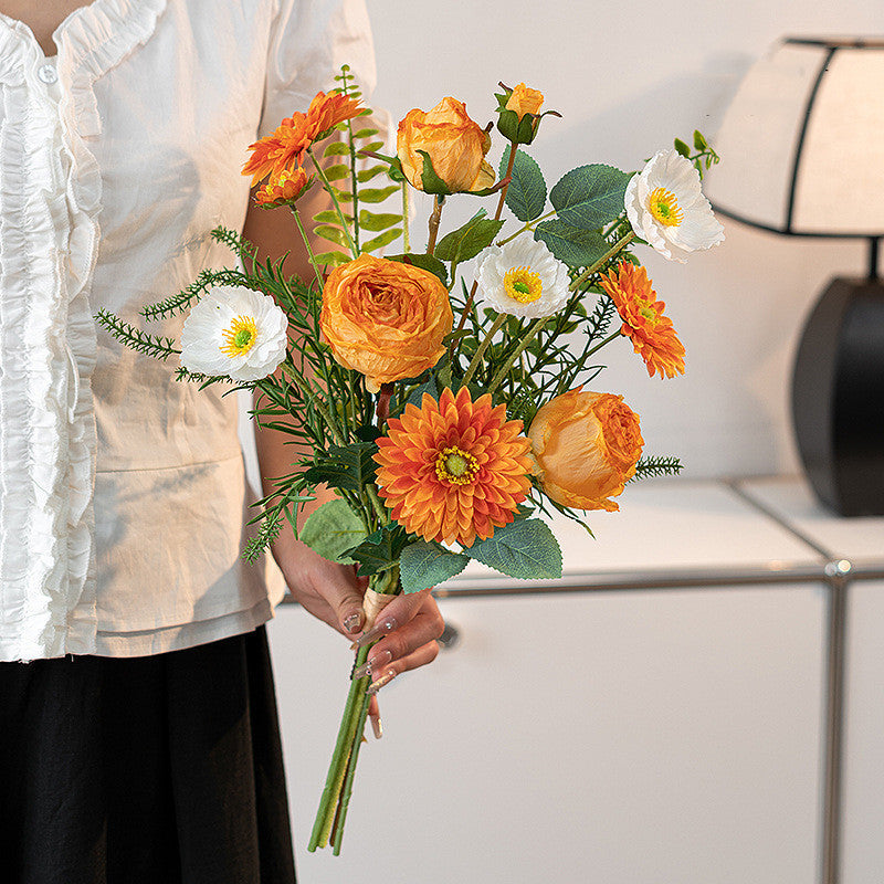 19 Inch Silk Artificial Flower Bouquet, Pre-Arranged, Bulk Wedding and Home Decor Centerpieces
