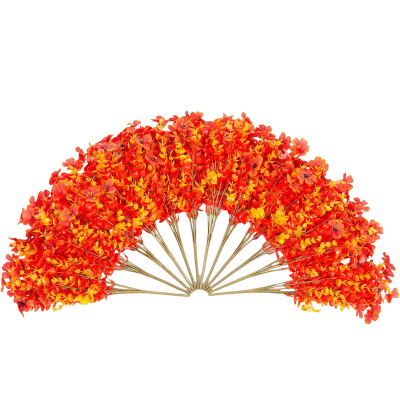 20 Bundles Artificial Flowers for Outdoor Home Decor, Spring Fall Seasonal, Silk Fake Plants