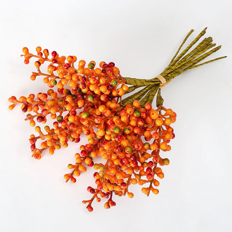 12 Inch 12 Pcs Gradient Orange Artificial Berries Autumn Decoration