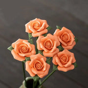 Porcelain Rose Flower Stems 10 Pcs Ceramic Craft Floral Decoration Bulk