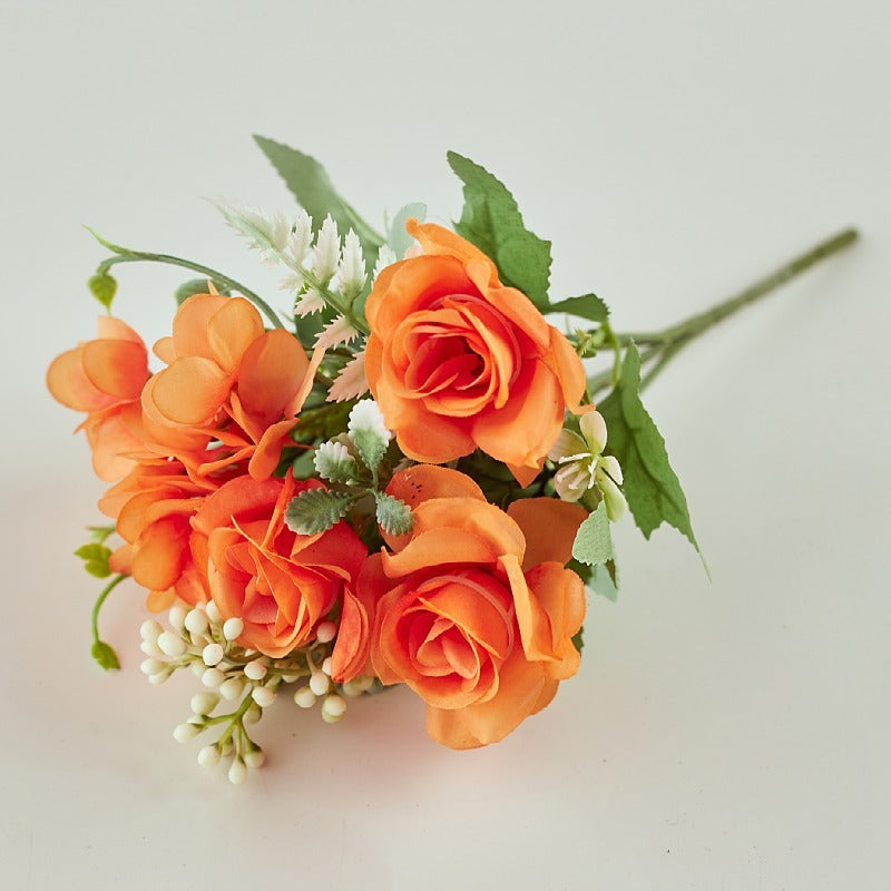 11 Inch Artificial Silk Gardenia and Hydrangea Bush Mixed Flowers Bulk Wholesale