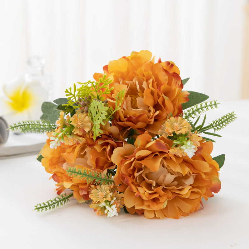 12.6 Inch Faux Silk Peony Bush Flowers, Bulk Quantity for Wholesale and DIY Projects