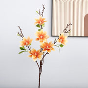 34 Inch Faux Magnolia Branch Spray – Artificial Magnolia Flower Stem, Bulk Spring Floral Arrangement