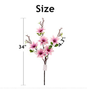 34 Inch Faux Magnolia Branch Spray – Artificial Magnolia Flower Stem, Bulk Spring Floral Arrangement