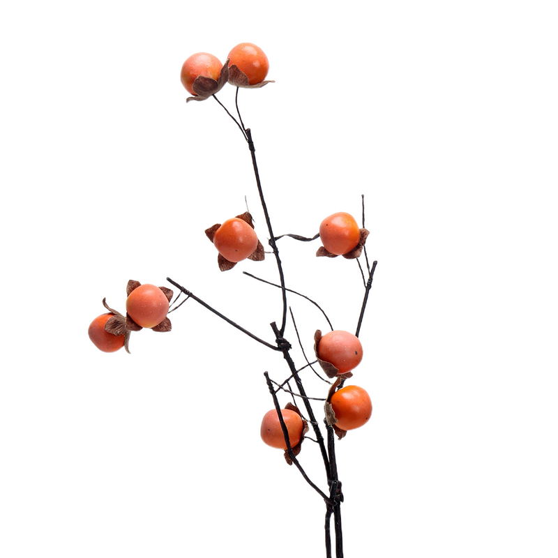 23 Inch Artificial Persimmon Stems Branches Bulk Quantity