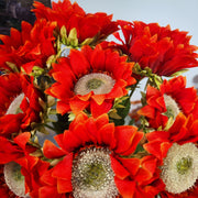 17 Inch Fall Orange Red Sunflower Stems 10 Pcs Silk Artificial Flowers for Home Office Garden Decoration
