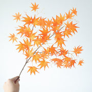 23.6 Inch Artificial Maple Leaf Stems 10 Pcs Autumn Harvest Festival Decor for Entryway Dining Table Fireplace