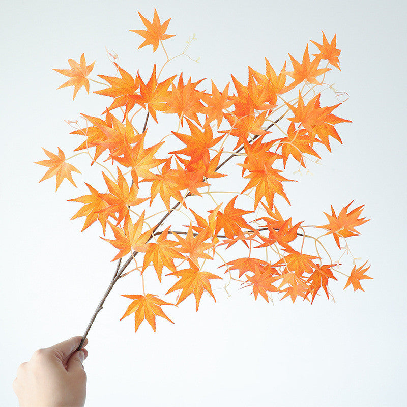 23.6 Inch Artificial Maple Leaf Stems 10 Pcs Autumn Harvest Festival Decor for Entryway Dining Table Fireplace