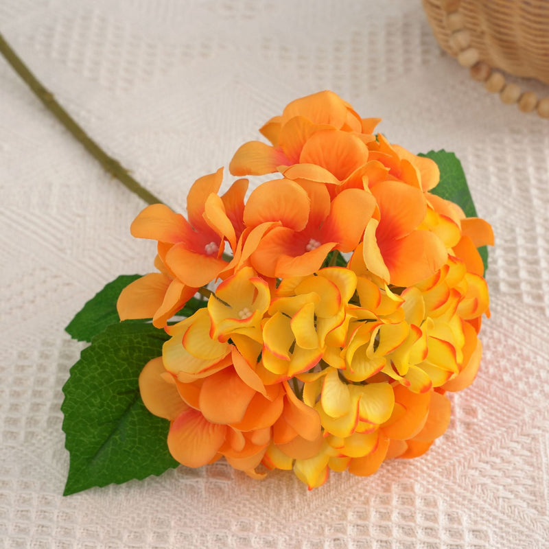 Artificial Hydrangea Stem 24 Inch Blue Silk Flower for Floral Arrangements