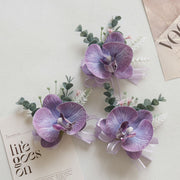 Handmade Purple Orchid Wrist Corsage, Artificial Silk Flowers, Bulk Wholesale, Multiple Pieces