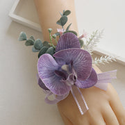 Handmade Purple Orchid Wrist Corsage, Artificial Silk Flowers, Bulk Wholesale, Multiple Pieces