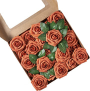 25 Pcs Artificial Foam Roses with Stems White 12 Inch Realistic DIY Wedding Bouquet Centerpieces