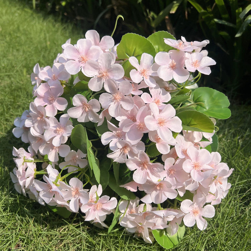 24 Stems Artificial Begonia Flowers, 16 Inch UV Resistant Silk Faux Plants for Hanging Baskets Patio Garden Decor