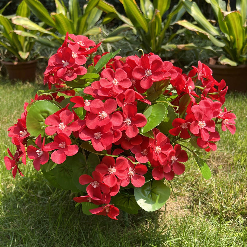 24 Stems Artificial Begonia Flowers, 16 Inch UV Resistant Silk Faux Plants for Hanging Baskets Patio Garden Decor