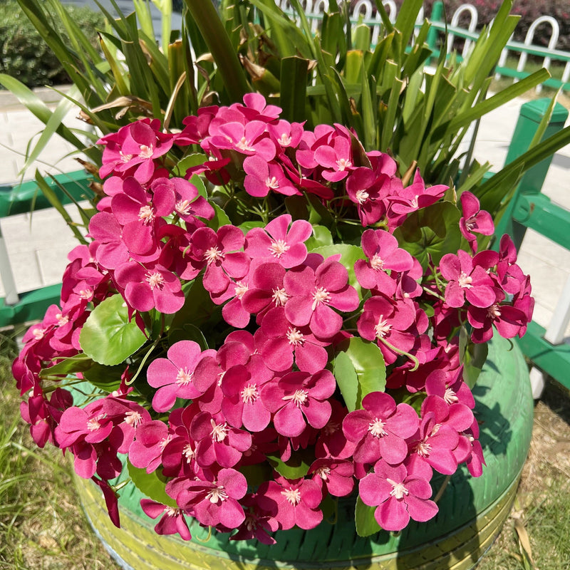 24 Stems Artificial Begonia Flowers, 16 Inch UV Resistant Silk Faux Plants for Hanging Baskets Patio Garden Decor