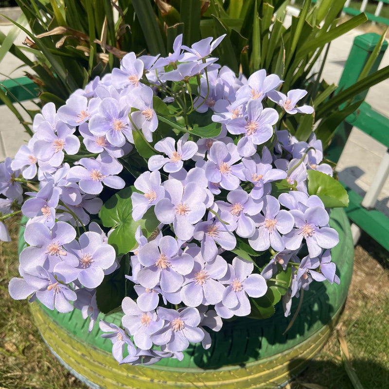 24 Stems Artificial Begonia Flowers, 16 Inch UV Resistant Silk Faux Plants for Hanging Baskets Patio Garden Decor