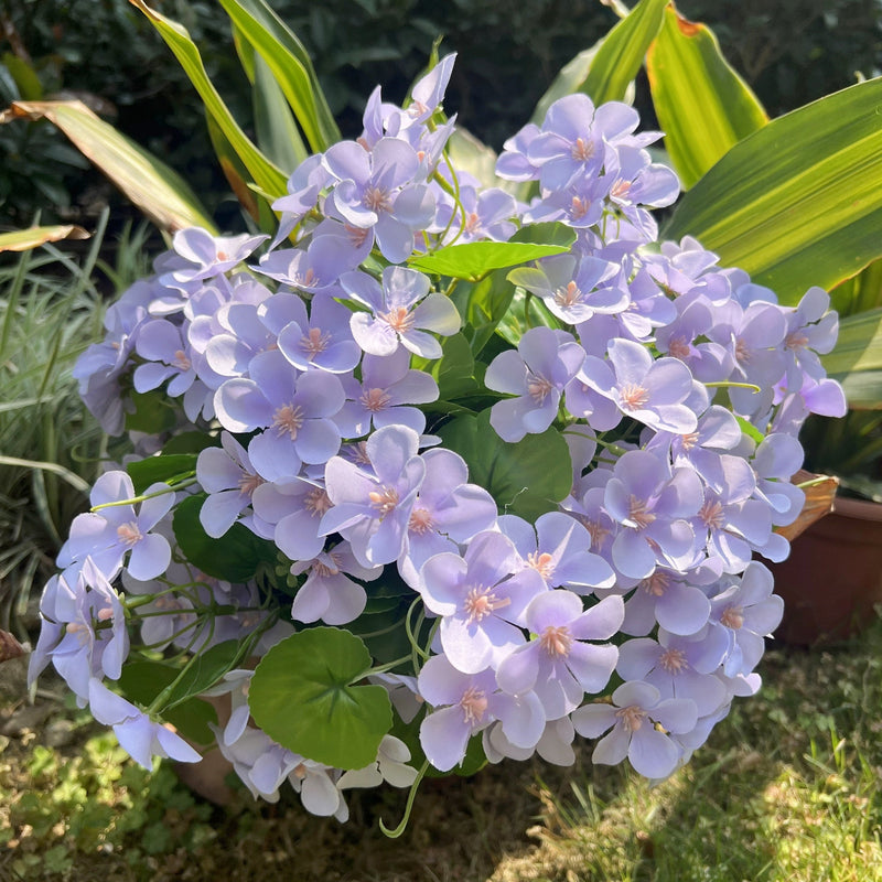 24 Stems Artificial Begonia Flowers, 16 Inch UV Resistant Silk Faux Plants for Hanging Baskets Patio Garden Decor