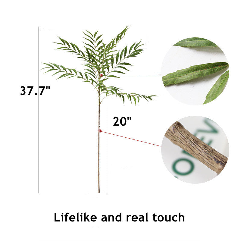 37.7 Inch Extra Long Artificial Palm Leaf Stems, Real Touch Greenery, Bulk Quantity