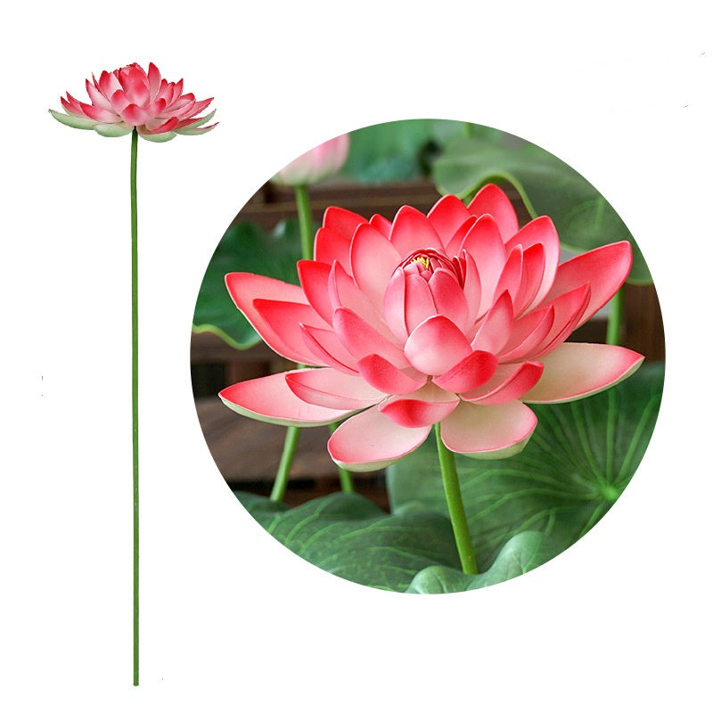 38.5 Inch Extra Large Lotus Stems with Leaves, 10 Pcs Artificial Flower Stems for Pool Landscaping